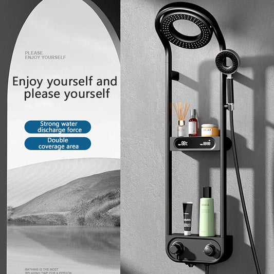 Zzerani Innovative shower system features a futuristic design with a modern, stylish aesthetic