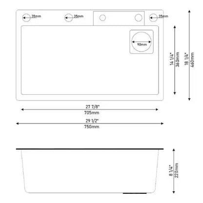 Zzerani Black Kitchen Workstation Sink with Waterfall Design, Temperature Display Faucet, Undermount Kitchen Sink
